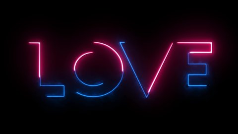 Love. Valentines day. Wedding. Neon text.  Modern trend design, night neon signboard, night bright advertising, light banner, light art.