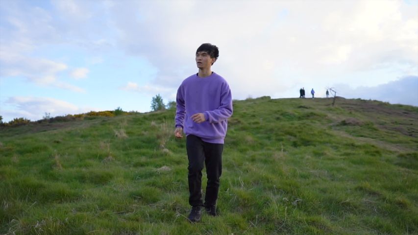 Man Trips and Falls Down on Floor and Rolls Down Hill