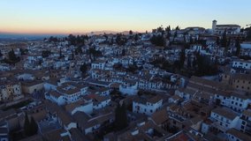 Granada/Spain       Aerial video from Granada , city in Spain ,   in Andalusia             taken by drone camera