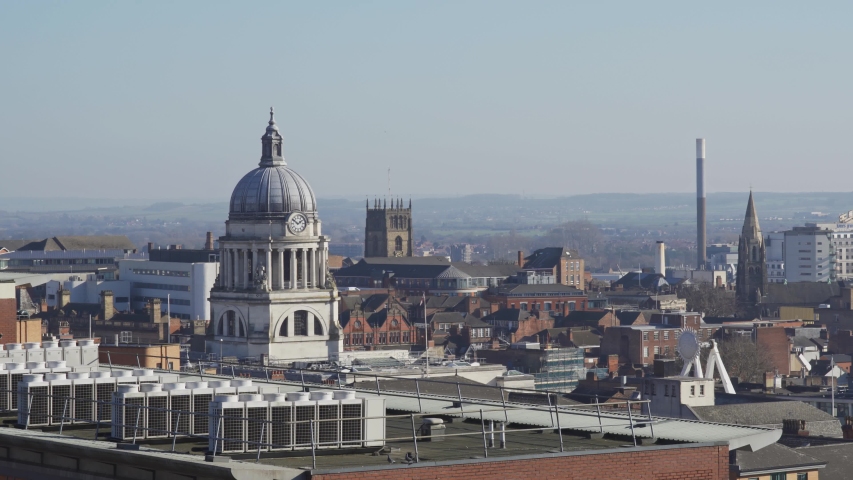 Nottingham Council House and city skyline, Nottingham, Nottinghamshire, England, United Kingdom, Europe