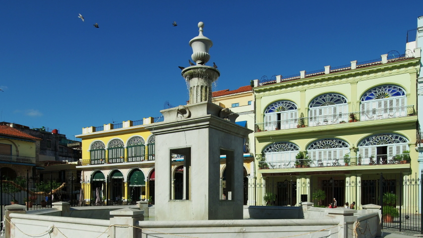 Fountain at Plaza Vieja, Old Square, La Habana Vieja, Havana, La Habana Province, Cuba