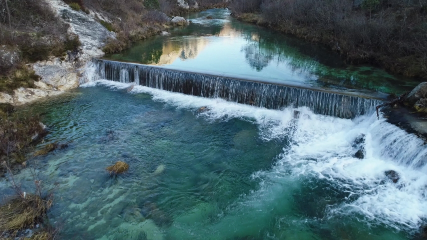 Aerial View of River Cascade Stock Footage Video (100% Royalty-free ...