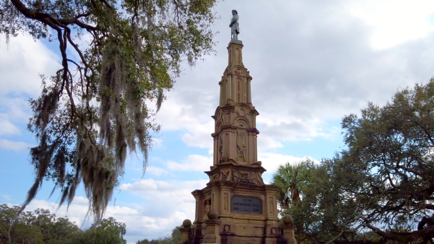 Civil War Confederate Statue Monument located in Forsyth Park in Savannah Georgia