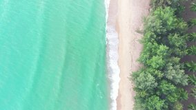 Top view of the beach In southern Thailand