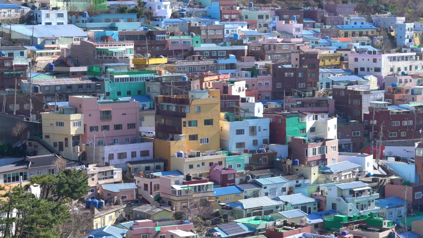 Beautiful the colorful pastel village. Gamcheon Culture Village located in Busan city of South Korea.