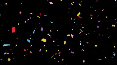 Multicolored Confetti Falling. Wedding, Birthday, Celebration, Carnival, 
Party or Holiday / with Full HD Alpha Matte Channel

