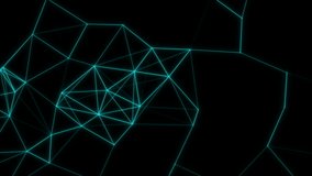 4k video. Triangles texture. Geometric shapes. Low poly triangles. Neon lines. Futuristic graphic. Abstract motion background animated. 3840x2160