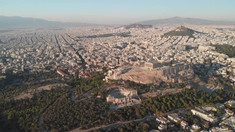 The Acropolis of Athens is an ancient citadel located on a rocky outcrop above the city of Athens and contains the remains of several ancient buildings of great architectural and historic significance