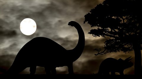 53 Dinosaur Landscape Silhouette Stock Video Footage - 4K and HD Video  Clips | Shutterstock
