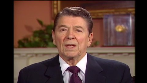 CIRCA 1988 - President Reagan speaks of human rights on a global scale.