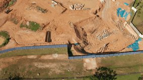 Aerial view of a residential housing construction site in Cyberjaya, Malaysia.