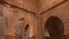 Granada/Spain           video of the Alhambra fortress interior , located in Granada, Andalusia 