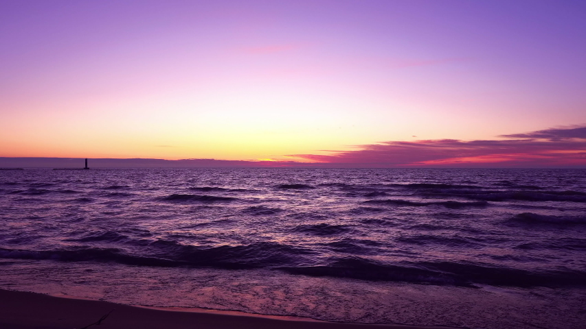 Pre-dawn light on Lake Michigan near Sturgeon Bay, Door County, Wisconsin