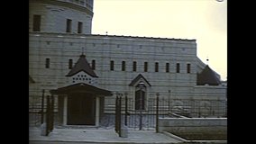 Basilica of the Annunciation, Latin Catholic Church in Nazareth. Historical archival footage in the 1970s of Israel.
