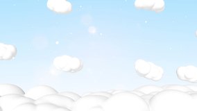 Blue sky and fluffy clouds. Pink transparent hearts rise up. - Powered by Shutterstock - Get 15% off with code: PIKWIZARD15