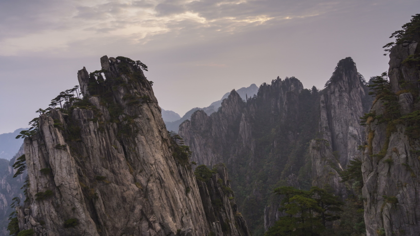 Landscape of Mount Huangshan (Yellow Mountains). UNESCO World Heritage Site. Located in Huangshan, Anhui, China.