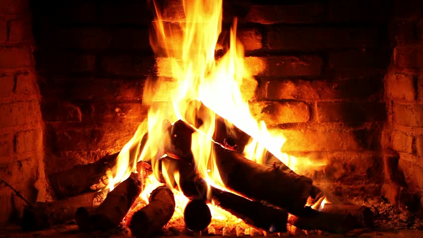 Fireplace Full of Wood, Fire Stock Footage Video (100% Royalty-free