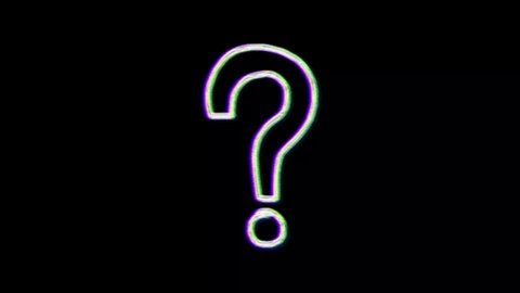question mark animation with chromatic animation retro look,hand drawn sketchy style,4k black background 