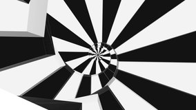 Abstract hypnotic tunnel background in black and white 