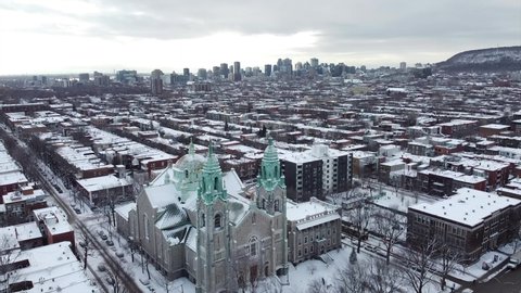 Plateau Mont-Royal in Montreal aerial view