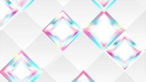 Holographic glossy squares abstract tech motion background. Seamless loop. Video animation Ultra HD 4K 3840x2160