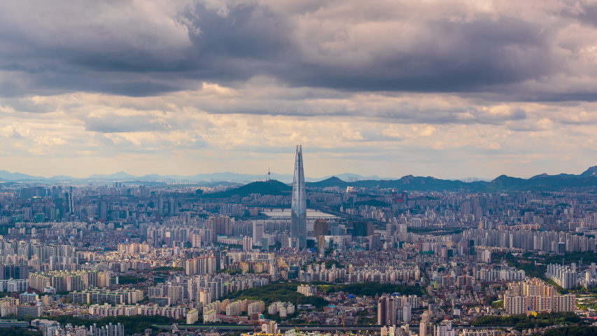 Timelapse 4K cloud motion Seoul,Korea.  | Shutterstock HD Video #1044321436