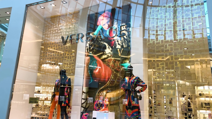 Louis Vuitton handbag store window shop front display in the Westfield  centre indoor shopping malls Stock Photo - Alamy