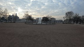 Accelerated morning video around the water channel of Prato della Valle in the Veneto city of Padua in Italy
