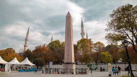 Obelisk Stone smooth and stabilised motion hyper lapse with dramatic cloud movements