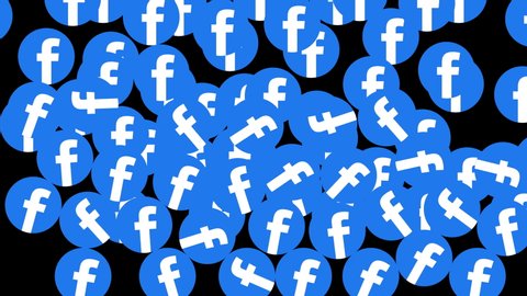 Facebook Logo Many Logos Falling Down Stock Footage Video (100% Royalty ...