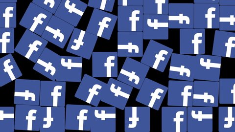 Facebook Logo Many Logos Falling Down Stock Footage Video (100% Royalty ...