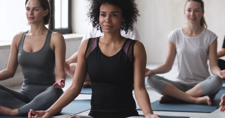 Mixed Race African Yoga Coach And Stock Footage Video 100 Royalty Free Shutterstock