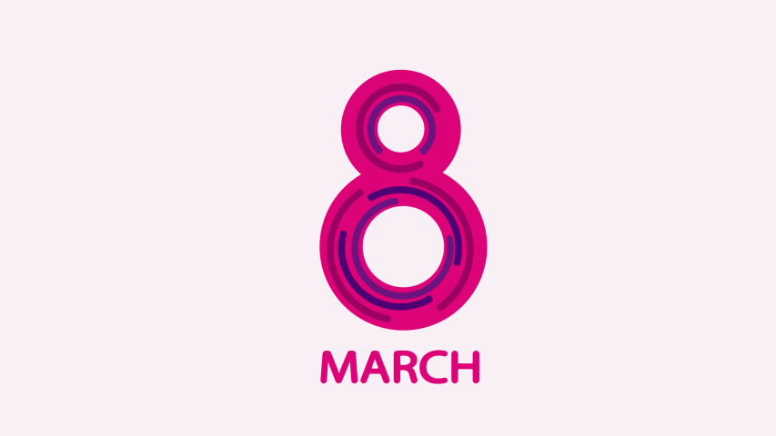 Happy Women's day animation. March 8 animation. Transparent background on 4k can be used as overlay.  - Powered by Shutterstock - Get 15% off with code: PIKWIZARD15