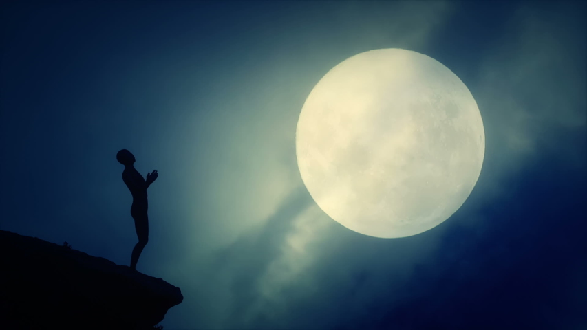 Strange Figure Praying to the Moon