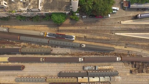 BANGKOK, THAILAND - October, 2017: passenger and freight trains at Hua Lamphong train station in Bangkok, Thailand on October, 2017. Hua Lamphong railway station is one of largest transport hubs