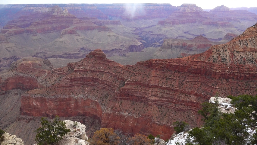 Panoramic view of the river valley and red rocks. Grand Canyon National Park with Colorado river in Arizona, USA.