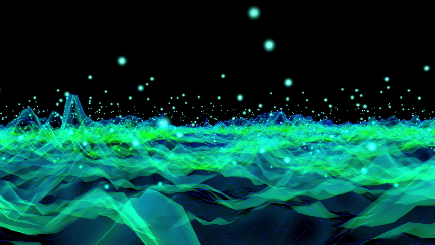 3D rendered Animation of particle physics, dancing particles and wave form vibrations symbolising the dualism of both concepts in quantum physics.
 Royalty-Free Stock Footage #1044442537