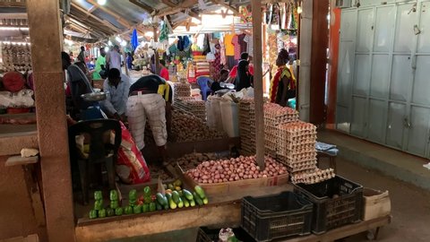 Pemba, Mozambique, 18th November - 2019: Marketplace selling food and household goods