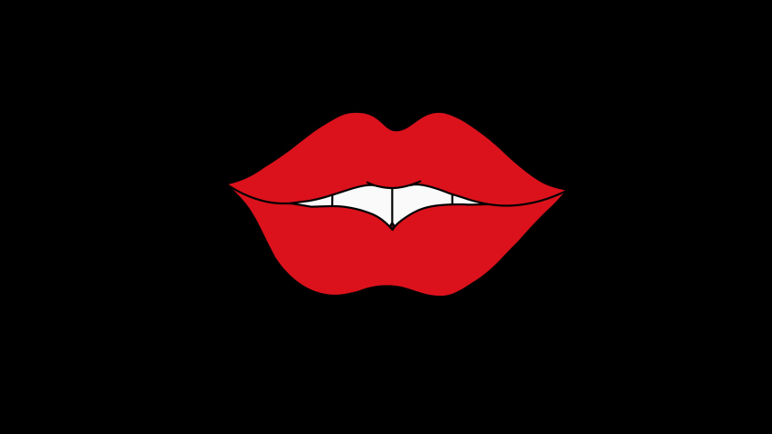 Animated smile vampire lips. Original file 4K has an alpha chanel. 29.97 fps