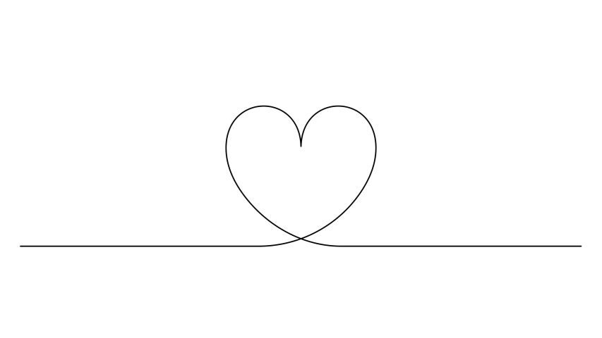 Self drawing simple animation of single continuous one line drawing of heart. Drawing by hand, black lines on a white background. Royalty-Free Stock Footage #1044505312