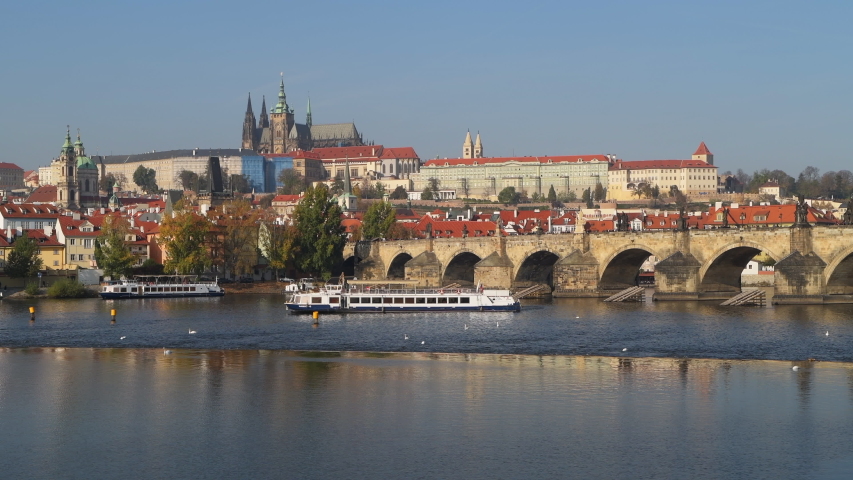 Bridge across the water in Prague image - Free stock photo - Public ...