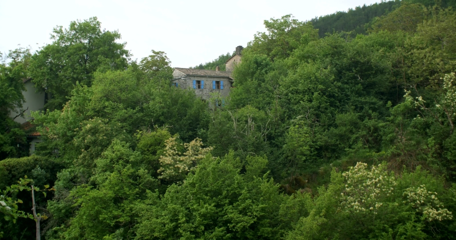 Stone house in traditional Kotli village, Istra