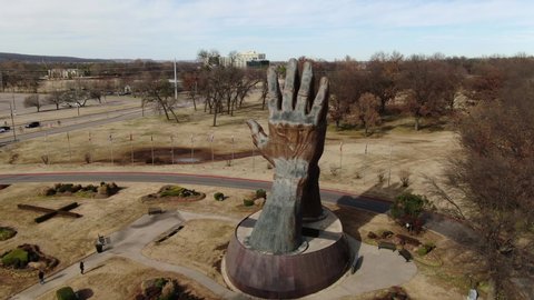 Tulsa, Oklahoma / USA - December 15, 2019 : Praying Hands, Oral Roberts University