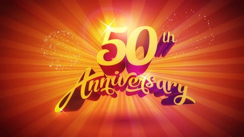 50th anniversary cool golden luxury looped animation for birthday, wedding or business event