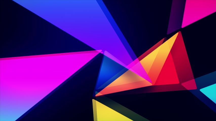 Stylish Layered Visual Background with Connect Colorful Design Elements. Geometrical Abstract Animation of Colored Glowing Forms. Multi Color Bright Neon Light for Art or Graphic Illustration Loopable