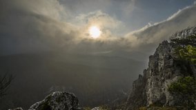 Time lapse of slovak nature, small carpathians, weather before storm and storm clouds