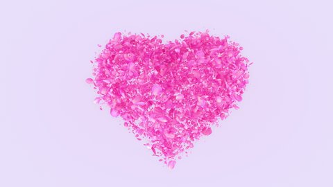 Pink Rose Petals Heart background