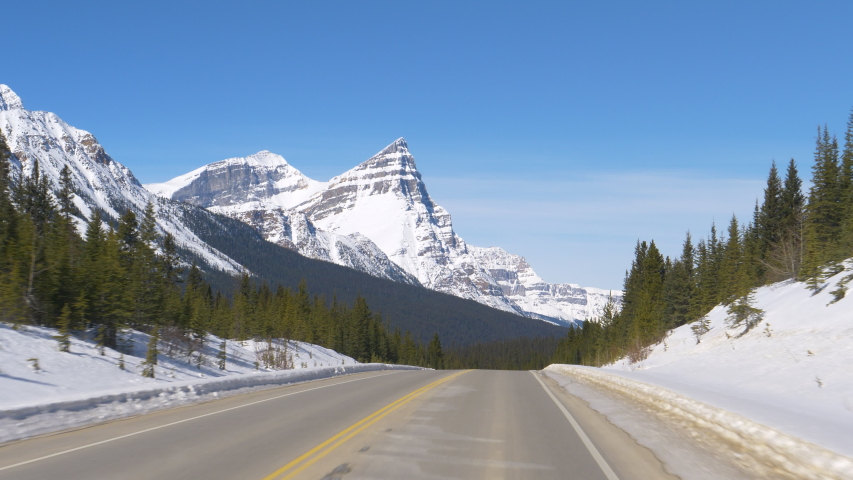 Scenic View of the Mountaintop at Jasper National Park, Alberta, Canada ...