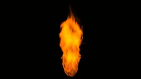Stock video Fire Flames Igniting And Burning. A line of real flames ignite on a black background. Real fire.premium
