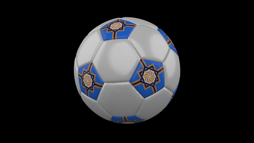 Western Armenia flag on ball rotates on alpha transparency, loop